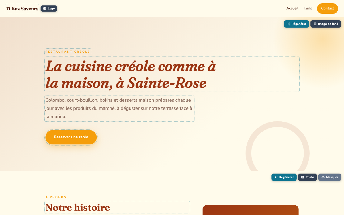 L'éditeur visuel de Karib Express