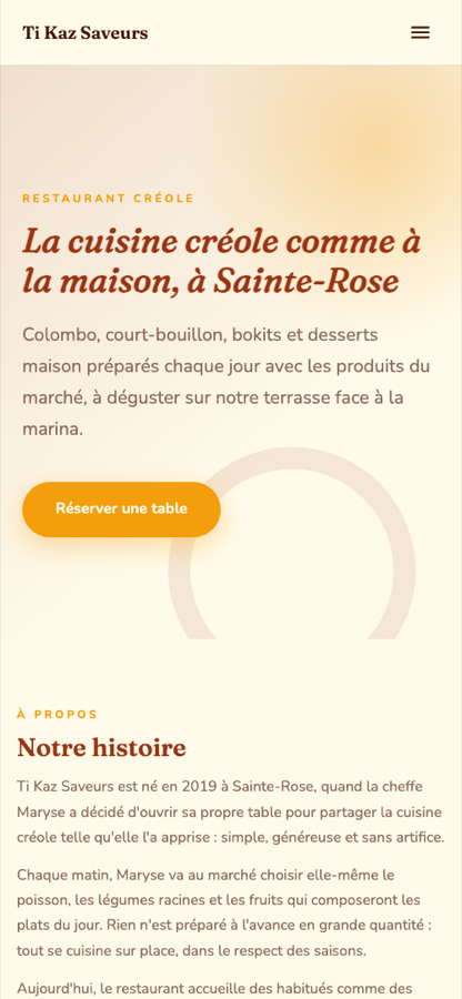 Version mobile du site
